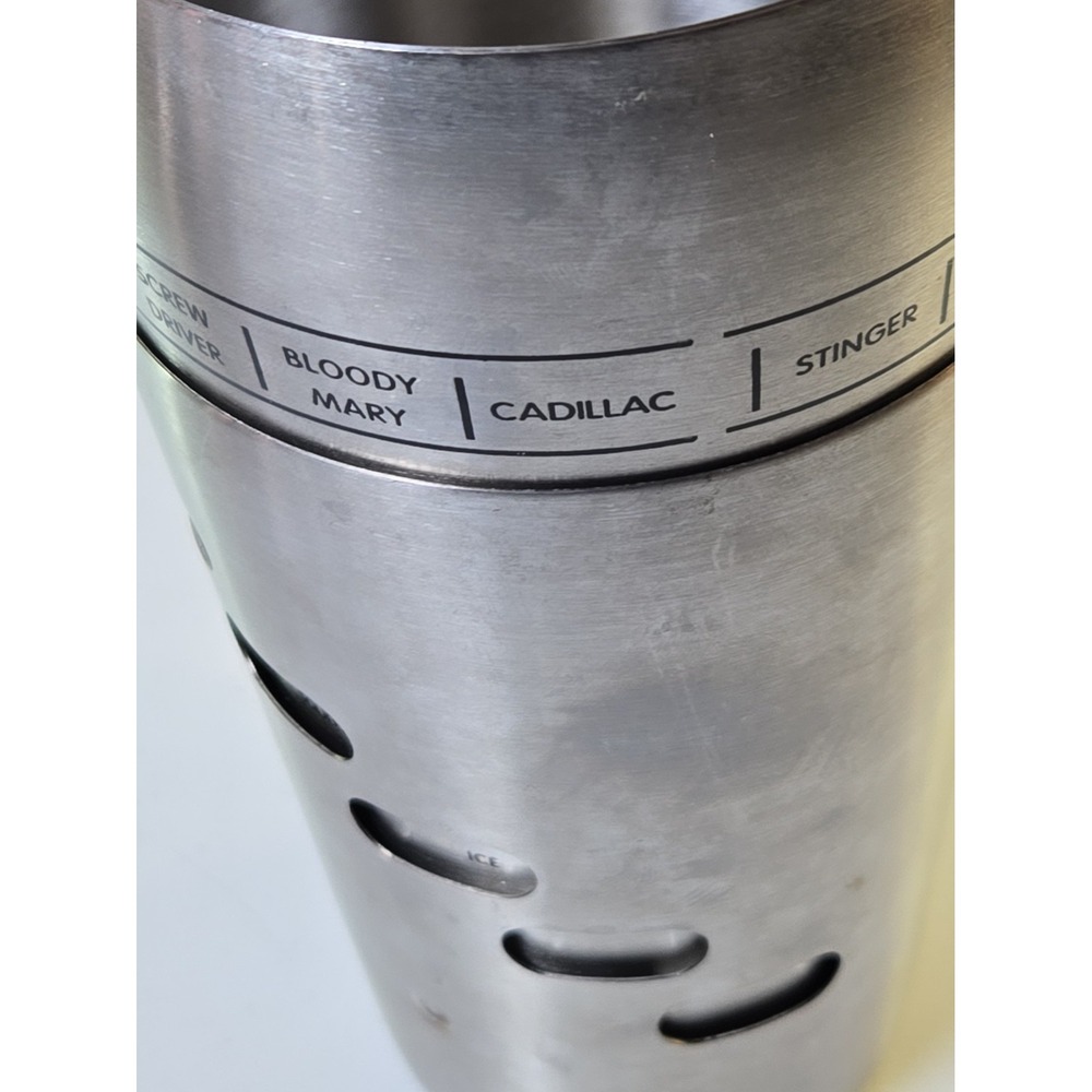 Oggi Dial A Drink Cocktail Shaker Stainless Steel Recipe 34oz Rotating Sleeve - Picture 10 of 10